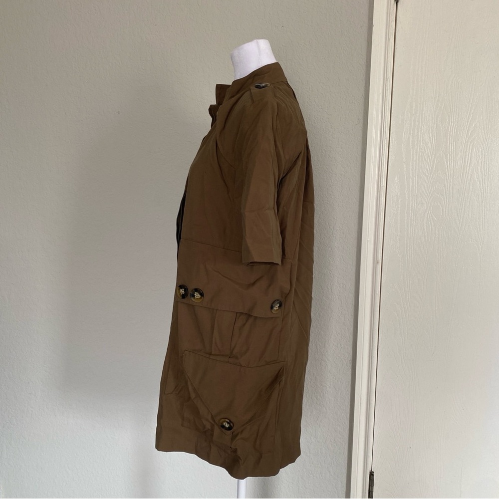 Zara Tan Trench Coat with Button Accents - Size Small - Picture 5 of 7